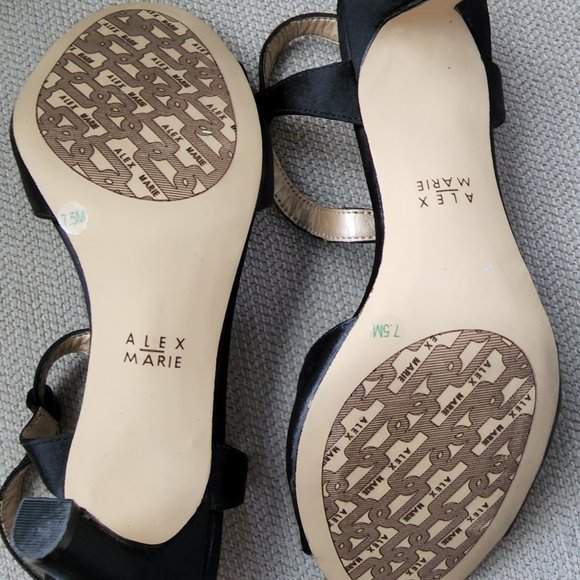 Glam Black Beaded Strappy heels by Alex Marie-Womens Sz 7.5M-New/Store Model - Picture 4 of 8